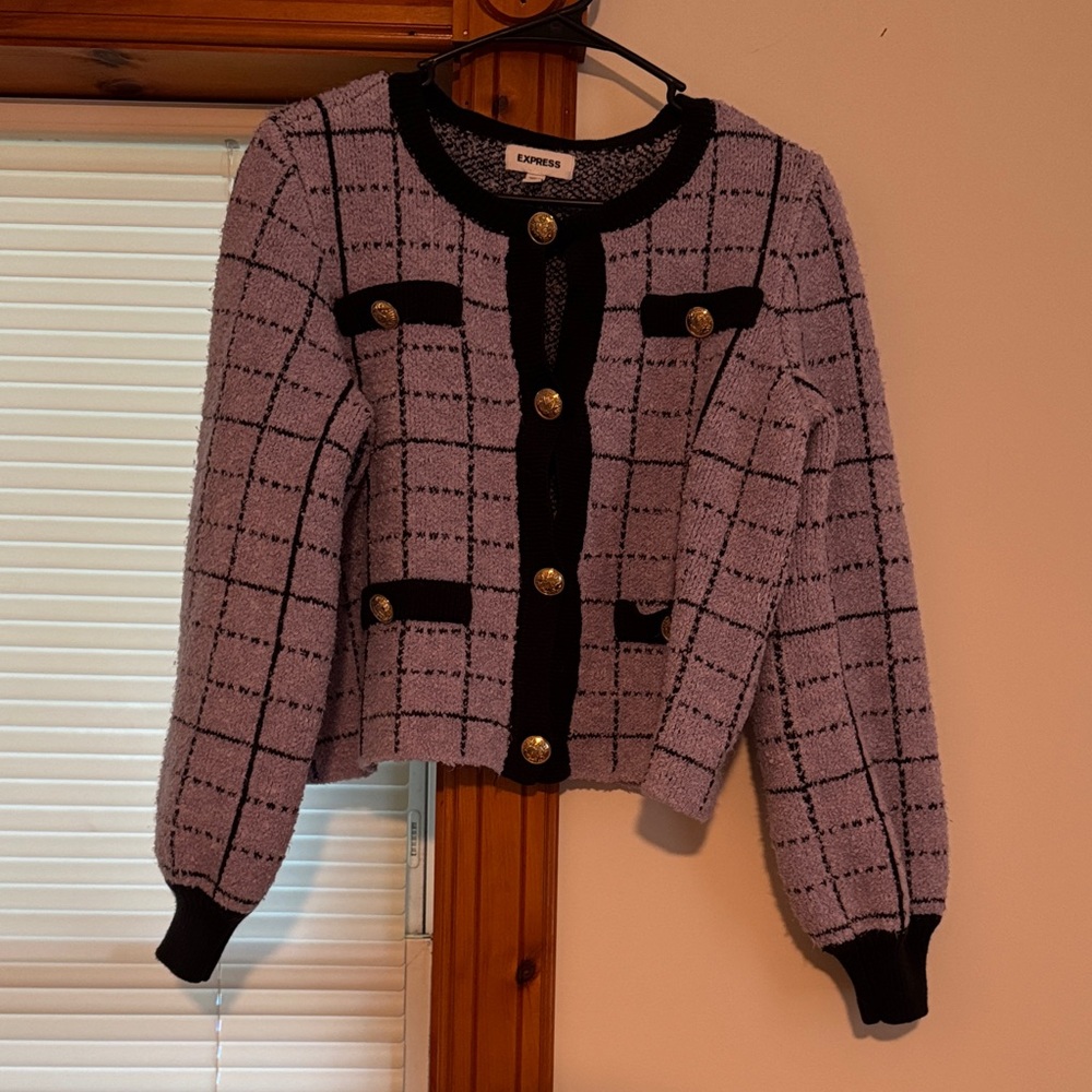 Express Lavender Checkered Sweater